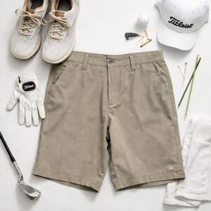 Arctic Cool Mens Cooling Performance Golf Shorts Sz 30 Tan Moisture Wicking UPF